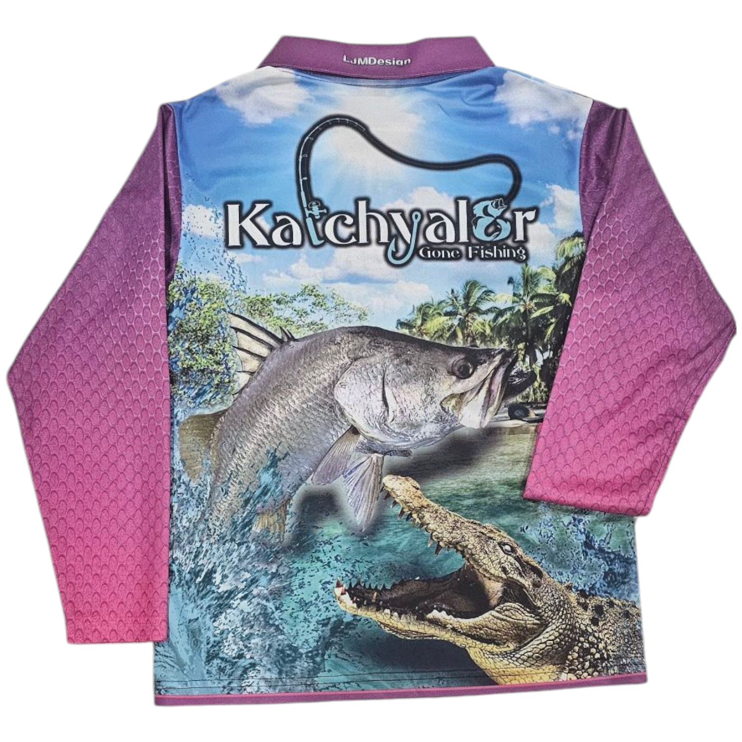 Children's Tropical Pink Long Sleeve Fishing Shirt