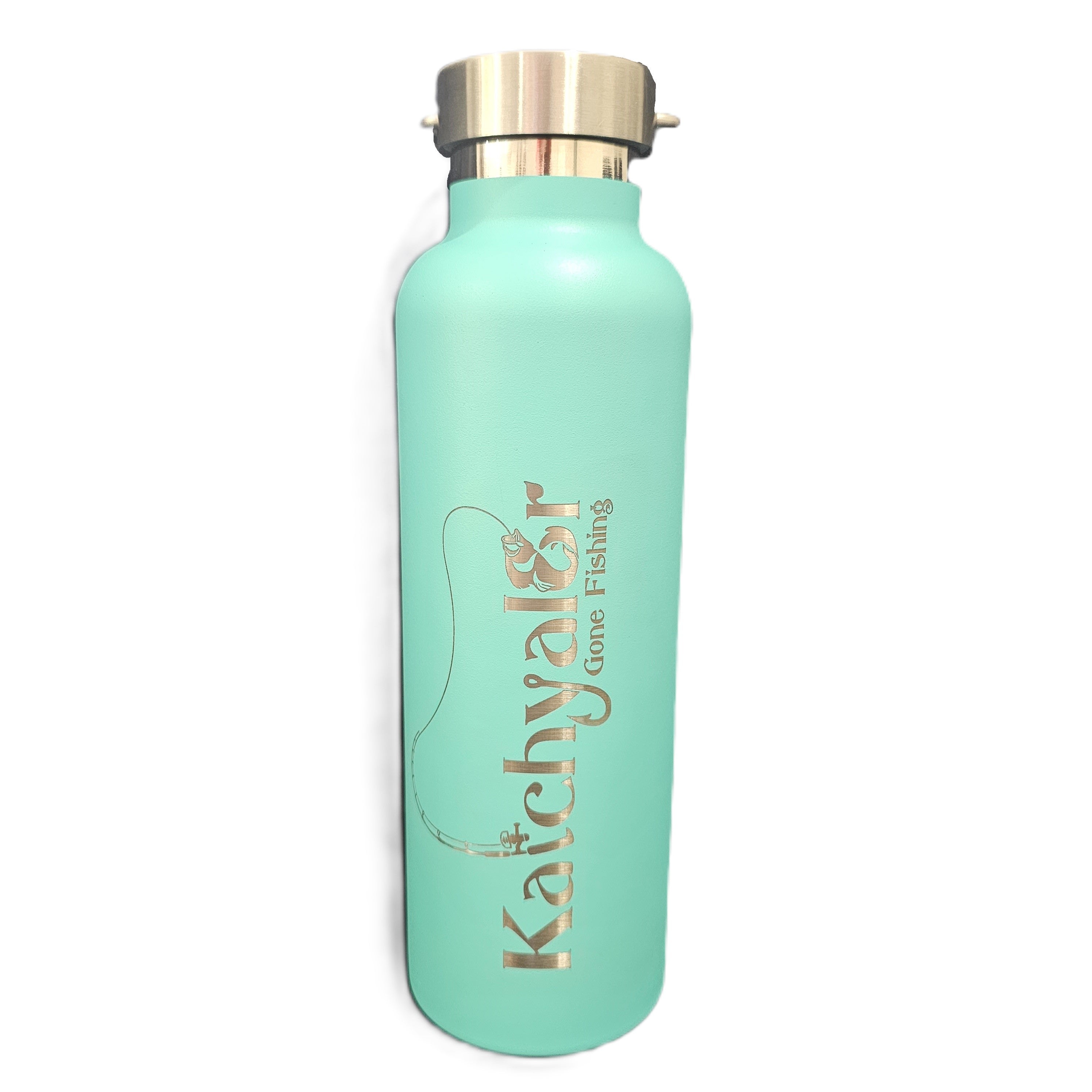 Laser Engraved Aqua Screw Top Drink Bottle