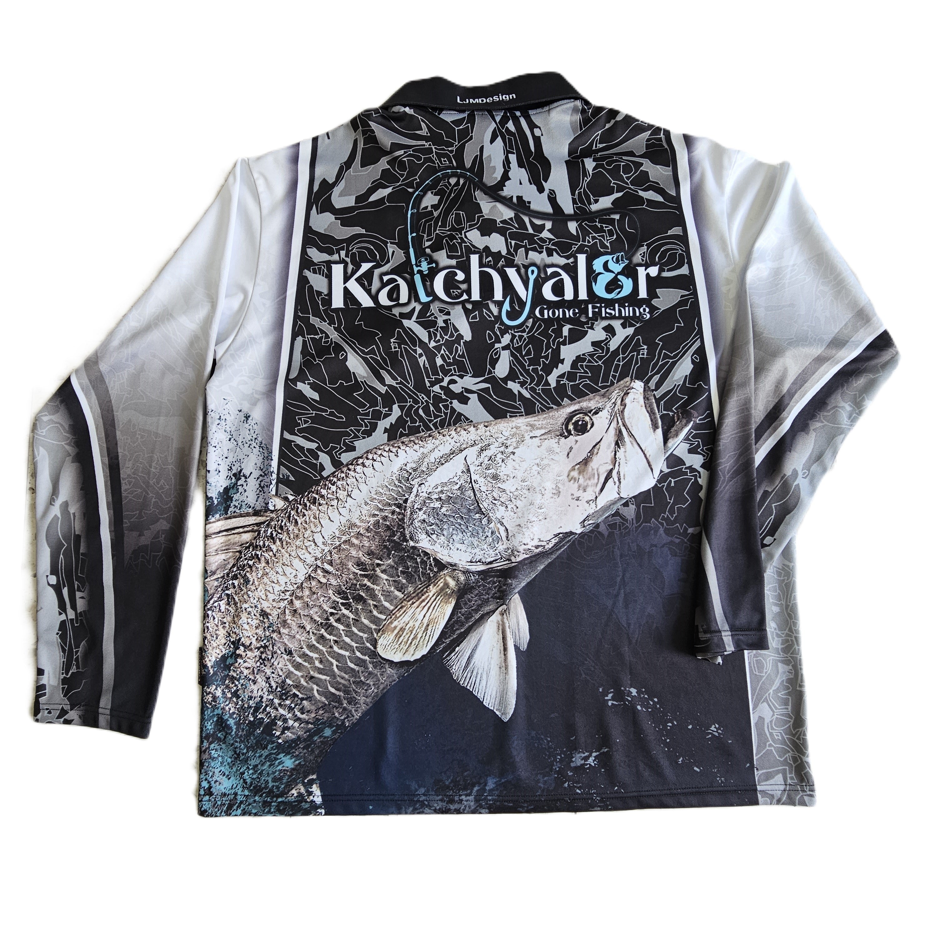 Children's Barra Black Camo Long Sleeve Fishing Shirt