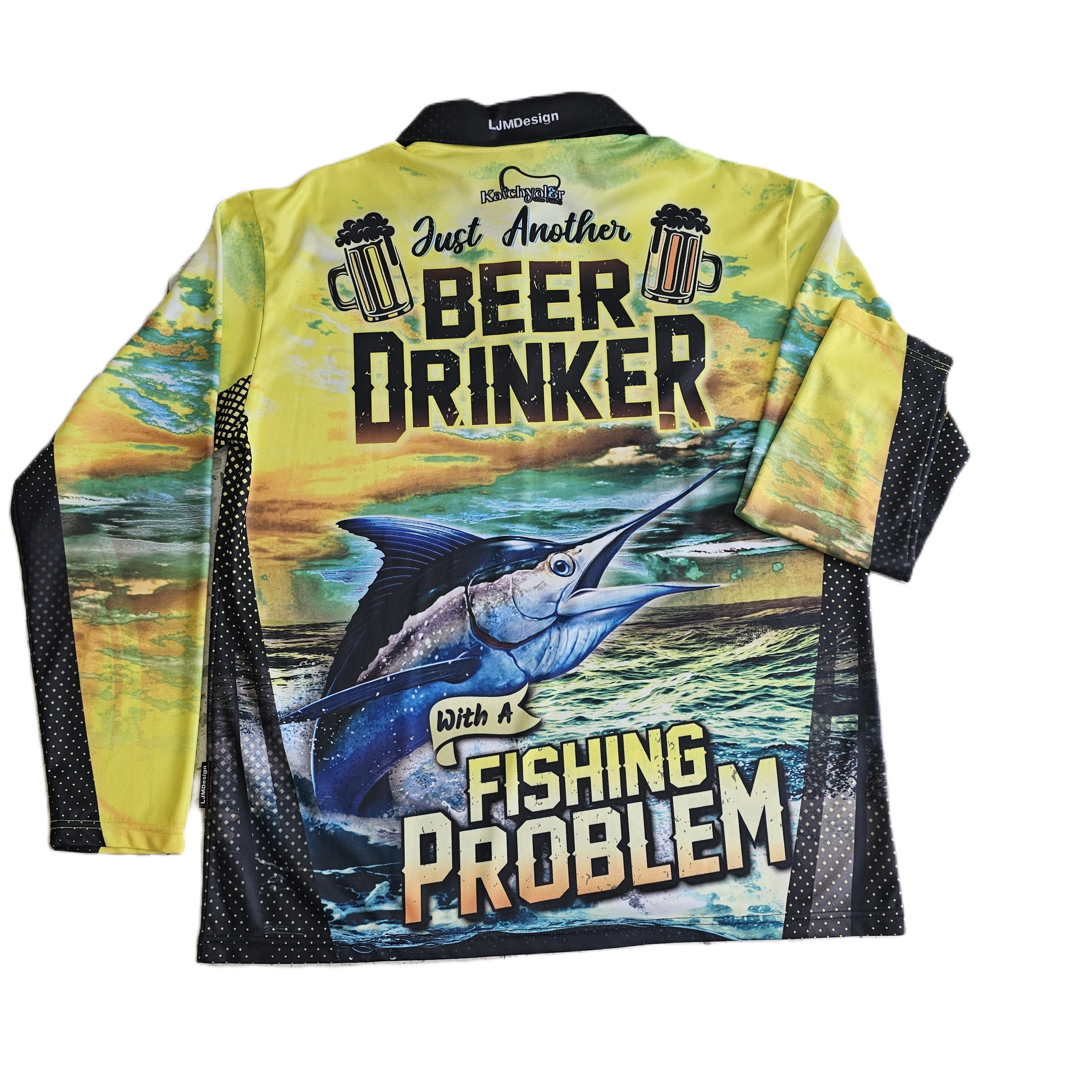 Children's Beer Drinker Sunset Billfish Long Sleeve Fishing Shirt