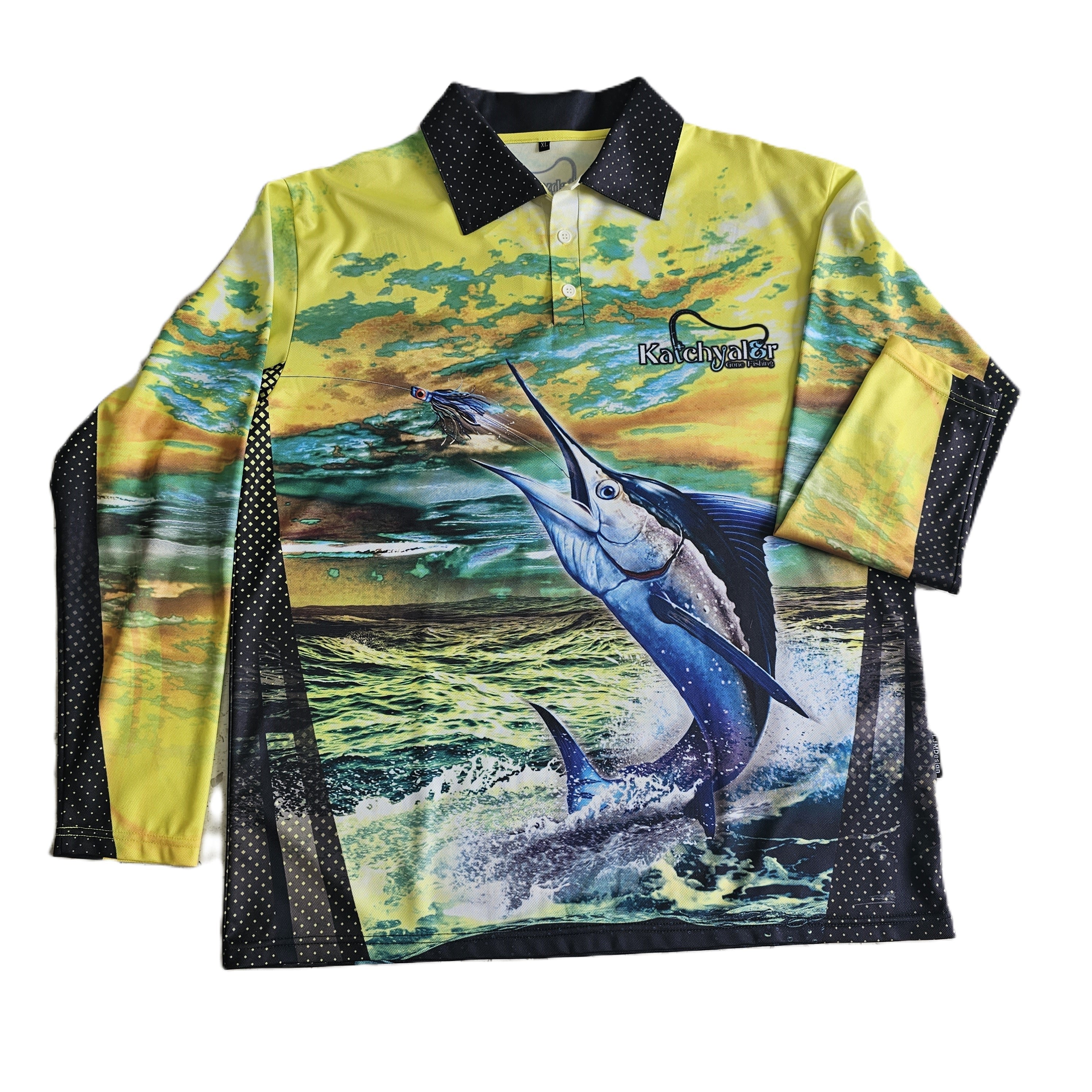 Beer Drinking Sunset Billfish Fishing Shirt