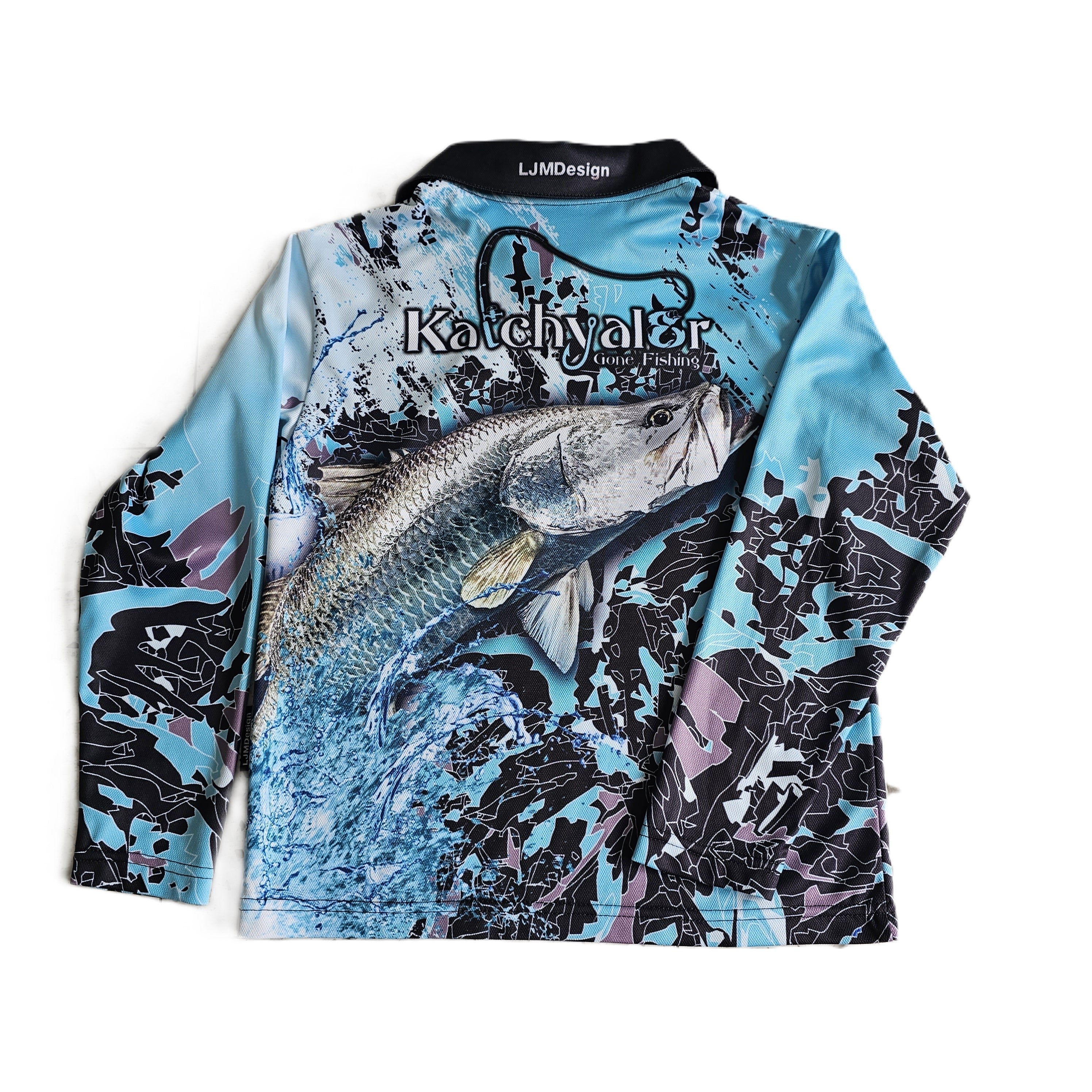 Blue Barramundi Fishing Shirt