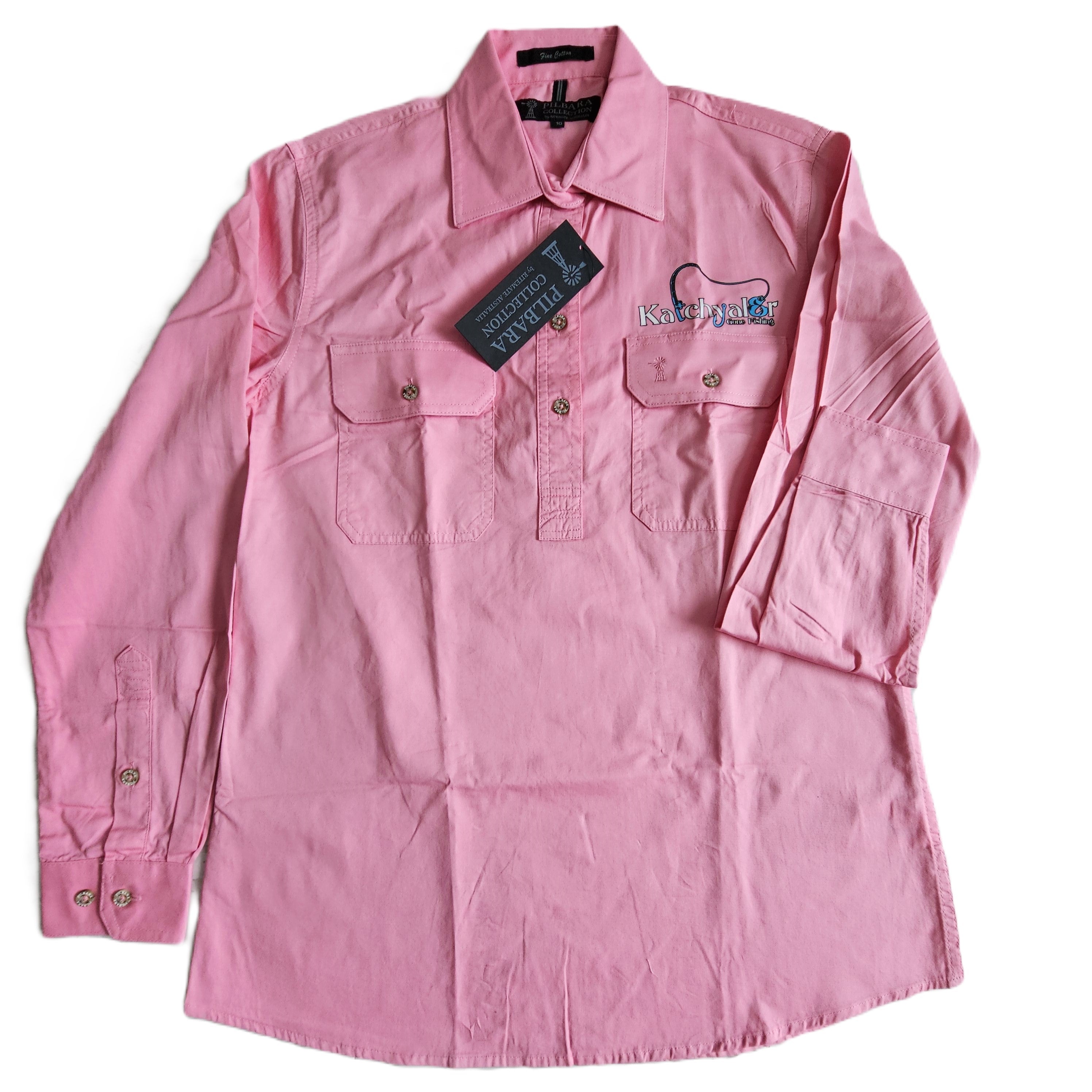 Ladies Blush Pilbara Long Sleeve 3/4 Closed Front Shirt