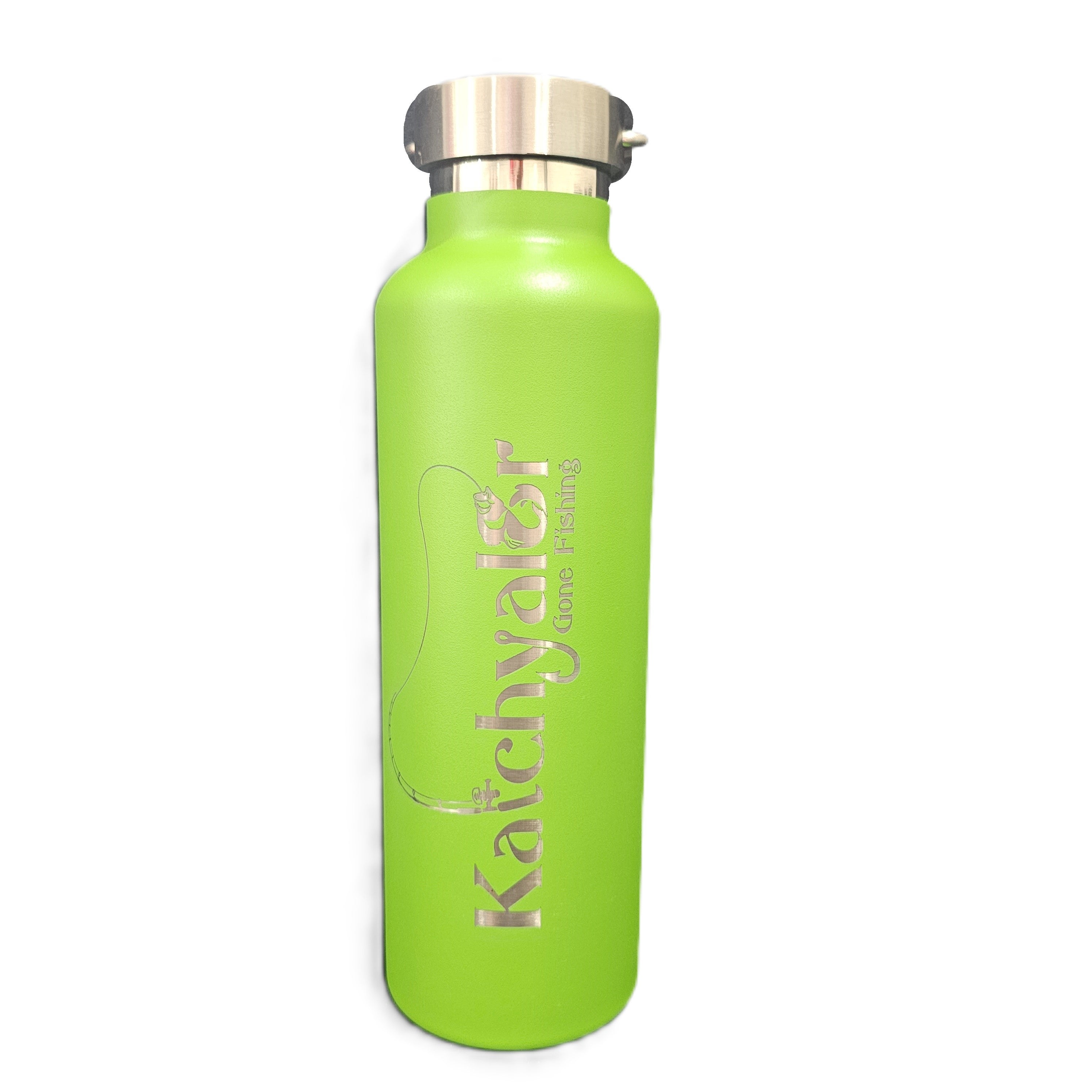 Laser Engraved Green Screw Top Drink Bottle