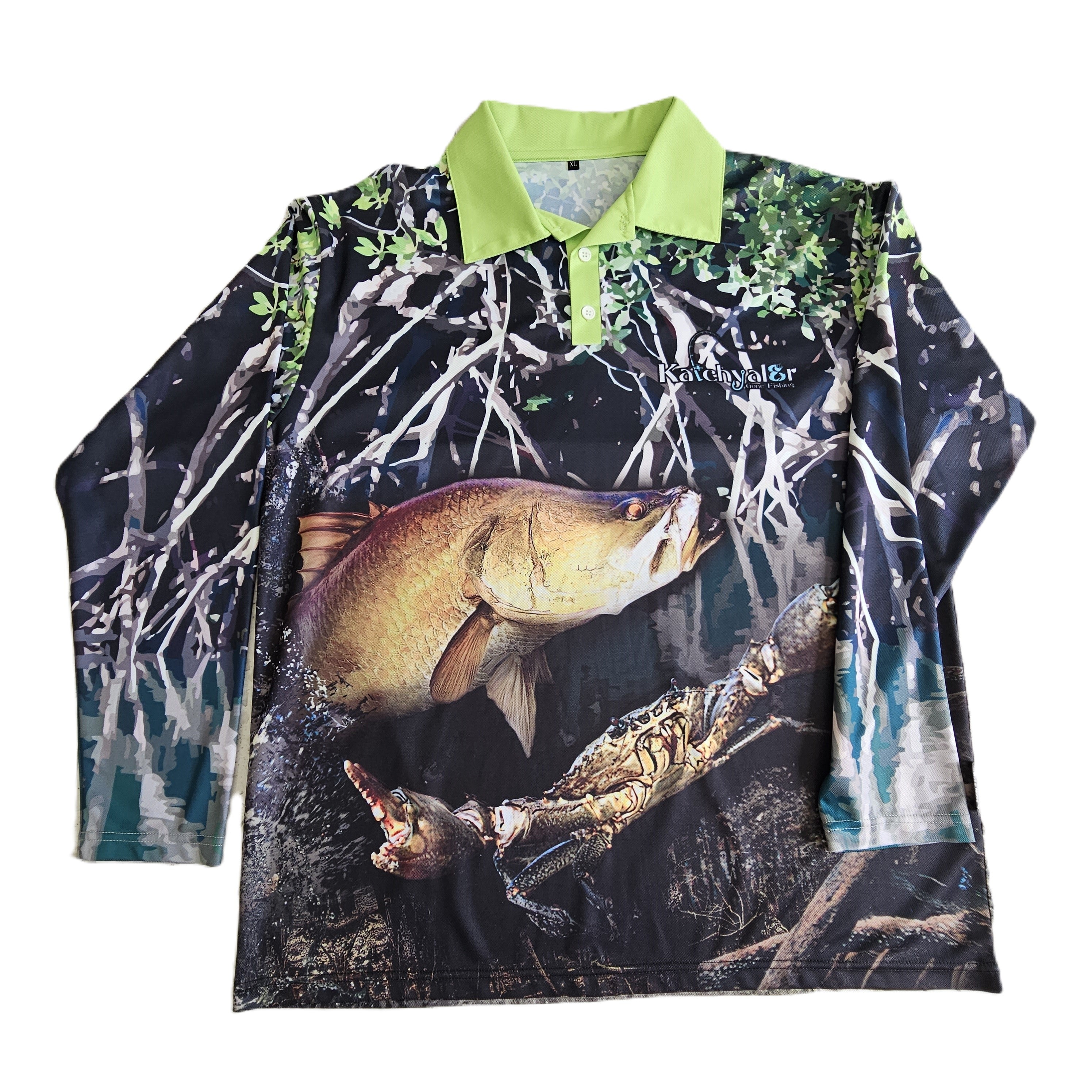 Children's Mud Crab Barra Long Sleeve Fishing Shirt