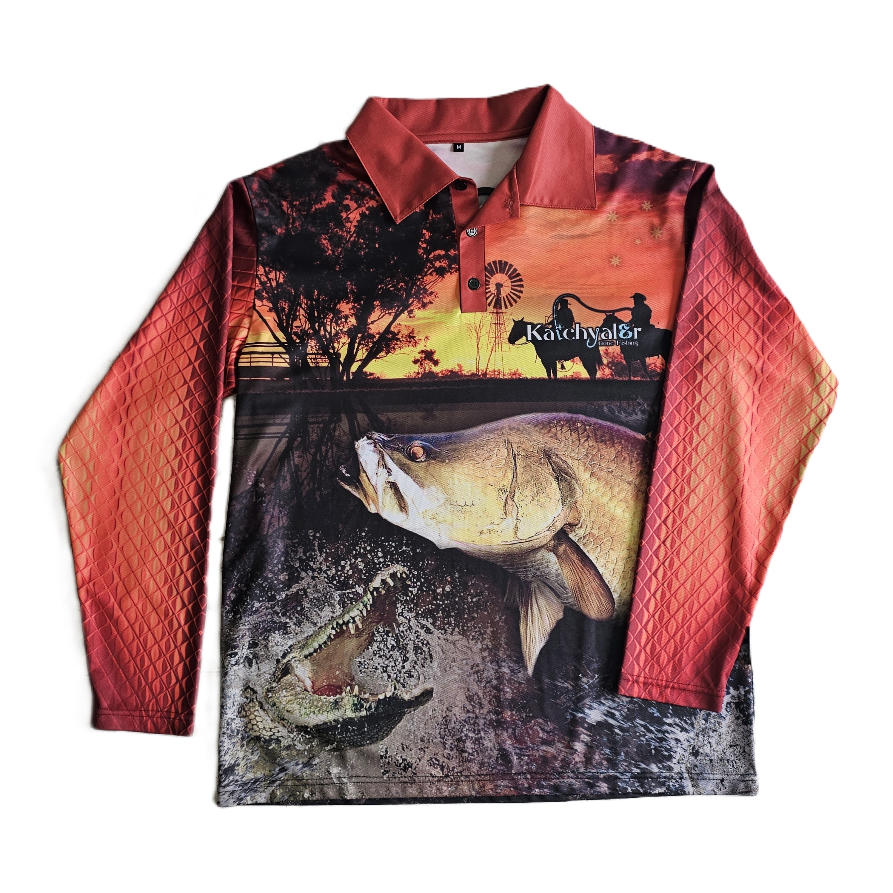 Red Country Crab Croc Fishing Shirt