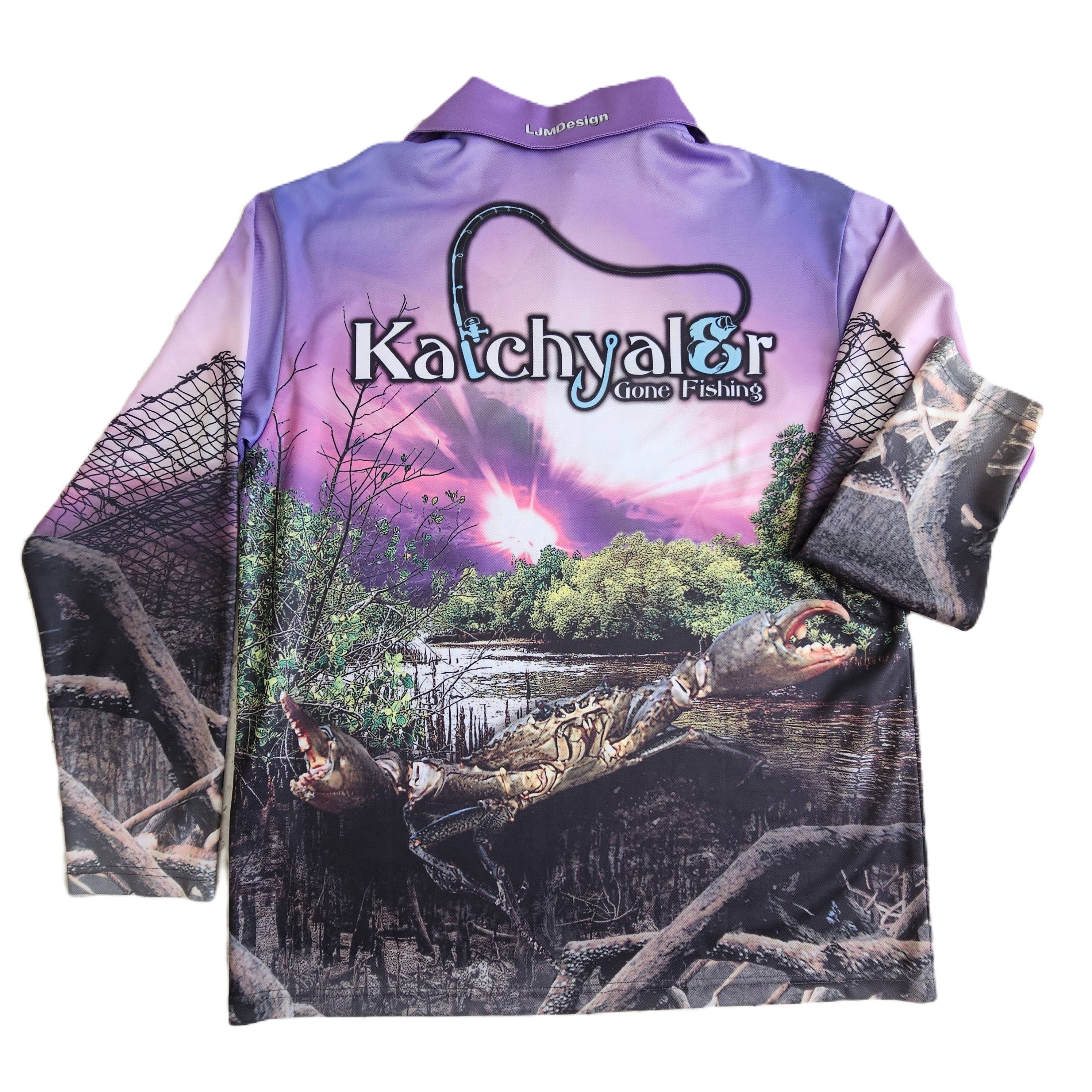 Rusty Buck Mudcrab Purple Fishing Shirt